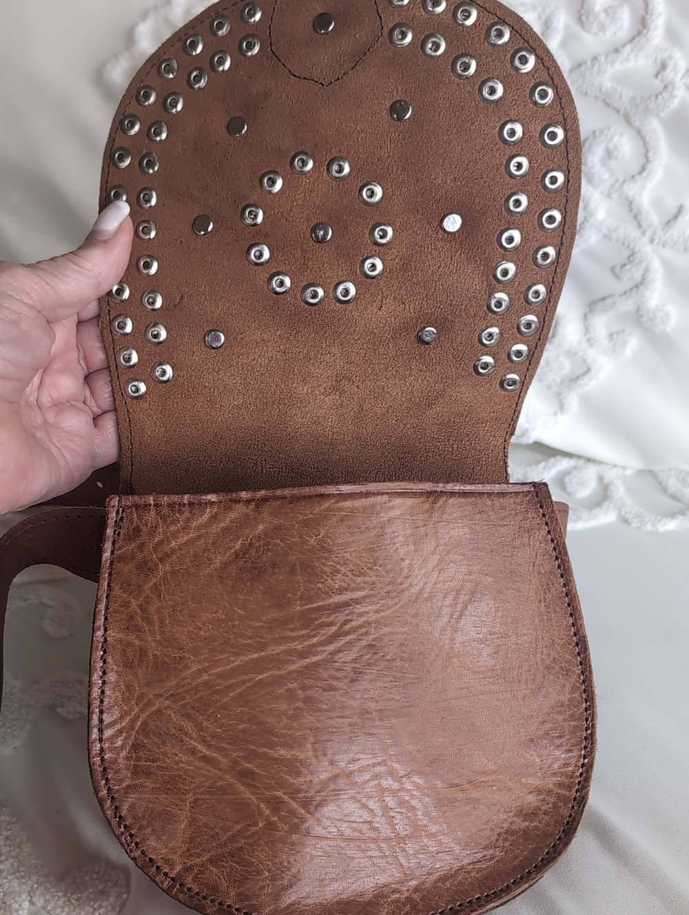 Vintage Moroccan Leather Belt/Cross Shoulder Bag Vintage European Coins Unisex - Picture 14 of 15